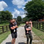 Johnny Galecki Instagram - @randyhouser #unlikelypals carrying #unlikelypalsnextgeneration A wonderful family day on the farm. XO. #proudpoppas 📸: @tatianahouser