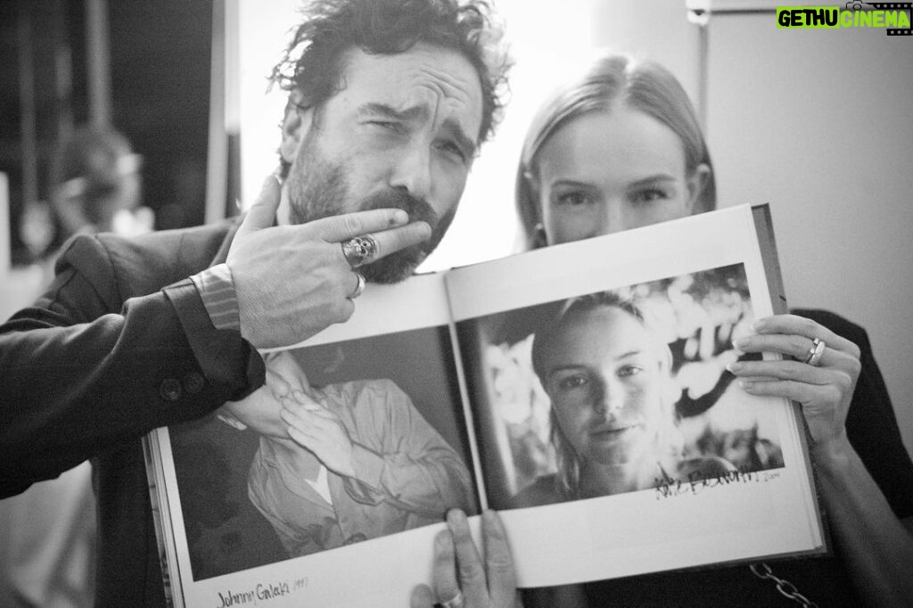 Johnny Galecki Instagram - @katebosworth and I mimicking photos of our younger selves from 1997 and 2004 in the new book “We All Want Something Beautiful” by @randallslavin 📸: @michaelpolish