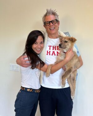 Johnny Knoxville Instagram - Ho Ho Ho, Happy Holidays, Merry Christmas, Happy Kwaanza and Happy Sunday to everyone. Meet Bucket, the newest addition to our family. She was found in a garbage can in Tijuana and the good people at @muttscouts rescued her and got her to us last night. So far her day consists of getting, photographed, fed and kissed. Oh yeah and she pooped on a deck chair so she is fitting in fine around here.❤️ #woof