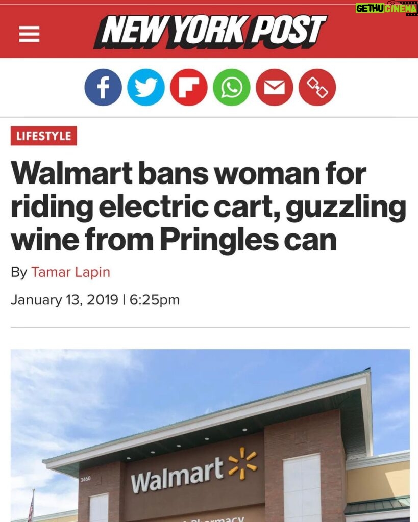 Johnny Knoxville Instagram - @walmart bans a woman for living her best life?!! I know how I’m going to spend my Sunday. #guzzlingwineoutofapringlescanatwalmart 🕺🏻
