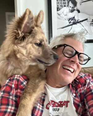 Johnny Knoxville Instagram - Bucket is out of control. Her new thing is to sit on the back of the couch like a cat and completely maul us with kisses. How did we end up with such a nut for a dog?