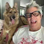 Johnny Knoxville Instagram - I can’t stop taking pictures of me and @bucket.biz. I’m a smidge under the weather so me and her have been curled up on the couch for a few days. I actually have a crick in the back of my neck because she sits on it like a cat. But she’s so cute I can’t tell her to get down. ❤️ Well that’s not entirely true as she has tooted on my shoulder a couple of times(see pic) and we do re-situate in those instances. 🙊