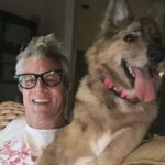 Johnny Knoxville Instagram - I can’t stop taking pictures of me and @bucket.biz. I’m a smidge under the weather so me and her have been curled up on the couch for a few days. I actually have a crick in the back of my neck because she sits on it like a cat. But she’s so cute I can’t tell her to get down. ❤️ Well that’s not entirely true as she has tooted on my shoulder a couple of times(see pic) and we do re-situate in those instances. 🙊