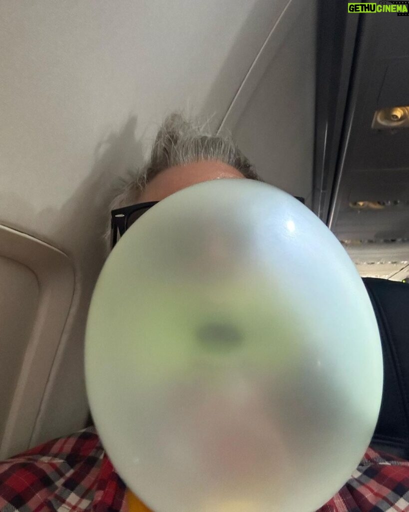 Johnny Knoxville Instagram - Entertaining myself on a flight back from Vegas. Not the biggest I’ve ever blown 😉 but not too shabby. I snapped the pic right as it was bursting. I chewed 5 pieces of #hubbabubba strawberry watermelon to produce these babies. Also included a few previous attempts for reference and your amusement. Catch @prankpanelabc on #abc tonight at 8pm eastern! Also streaming on @hulu