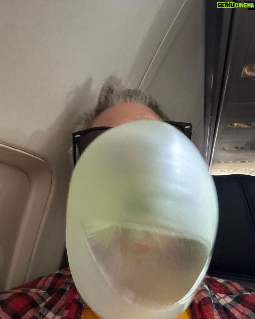 Johnny Knoxville Instagram - Entertaining myself on a flight back from Vegas. Not the biggest I’ve ever blown 😉 but not too shabby. I snapped the pic right as it was bursting. I chewed 5 pieces of #hubbabubba strawberry watermelon to produce these babies. Also included a few previous attempts for reference and your amusement. Catch @prankpanelabc on #abc tonight at 8pm eastern! Also streaming on @hulu