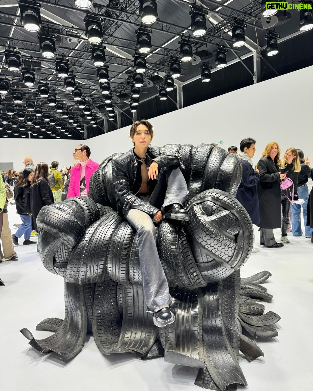 Johnny Suh Instagram - big black chair @acnestudios