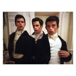 Jonathan Bailey Instagram - FAMILY FIRST.
♥️
BTS photodump to celebrate six months of #kanthony
🐝 
And also… the @officialntas ! As voted for by YOU. Chuffed to be nominated for Best Drama Performance. 
🎩 
A nomination for one, is a nomination for all. Shout out to the brilliant bridgerton family (cast AND crew), our captain @chrisvandusen and the magical team at @shondaland, but mainly, to our heavenly Vicountess @simoneashley. 
♥️
Bridgerton is also up for Best Drama, and Best Newcomer ⚡️@charithra17⚡️. KaPOW!