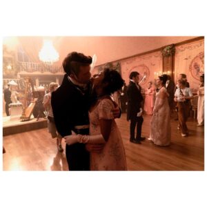 Jonathan Bailey Instagram - FAMILY FIRST.
♥️
BTS photodump to celebrate six months of #kanthony
🐝 
And also… the @officialntas ! As voted for by YOU. Chuffed to be nominated for Best Drama Performance. 
🎩 
A nomination for one, is a nomination for all. Shout out to the brilliant bridgerton family (cast AND crew), our captain @chrisvandusen and the magical team at @shondaland, but mainly, to our heavenly Vicountess @simoneashley. 
♥️
Bridgerton is also up for Best Drama, and Best Newcomer ⚡️@charithra17⚡️. KaPOW!