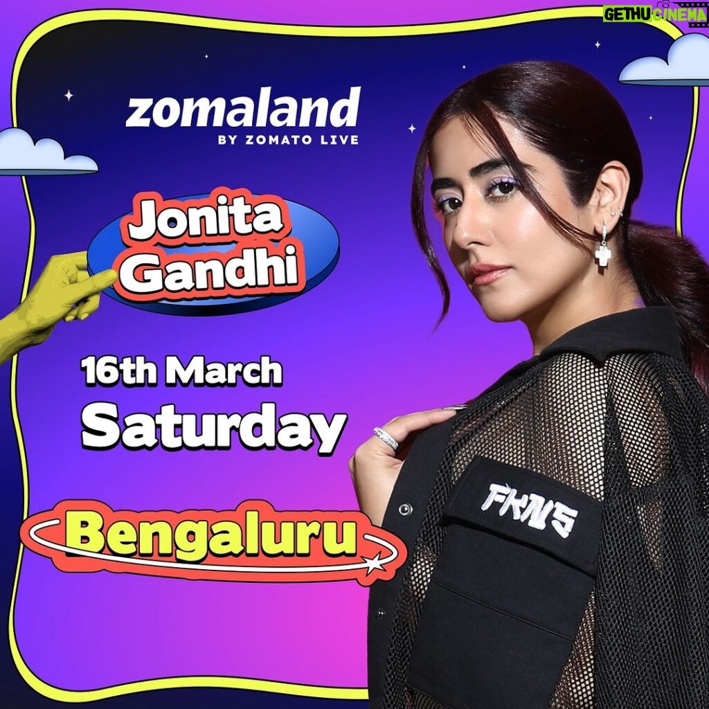 Jonita Gandhi Instagram - The real ✨sitara✨ is coming to rock the stage at Zomaland Bengaluru! Get your 🎟 on Zomato! #artistlineup #Zomaland #Bengaluru