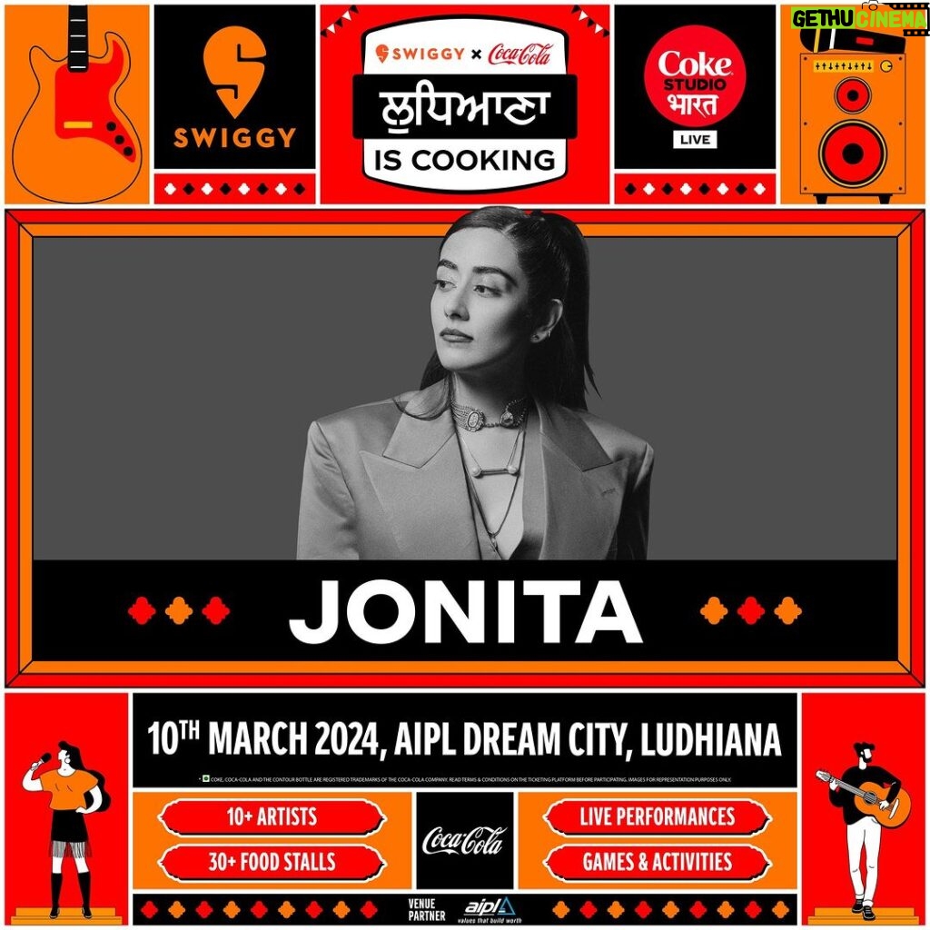 Jonita Gandhi Instagram - #Ludhiana The “What Jhumka” charm is coming to your town! Swiggy X Coca-Cola - Ludhiana is Cooking is your place to be 🎼🤩 Head to the link in bio to book now! #SteppinOut #SteppinOutIndia #SwiggyIt #CocaCola #RealMagic #CocaColaIndia #Foodgasm #Ludhiana #SteppinOutLudhiana #LudhianaisCooking Ludhiana, Punjab, India