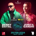 Jonita Gandhi Instagram - Qatar! See you on Feb 29 at QNCC! 🎤 Grab your tickets now at QTICKETS. THE CATALYST Presents CITY EXCHANGE | WESTERN UNION INTO THE BLUES SEASON 2 In Association with VERMAAK EVENTS @cityexchangeqatar westernunion @intotheblues__ @vermaaktalents @redappleqa @the.catalystofficial @bennydayalofficial For more details - 33130070 #QNCCQatar #MusicMagic #LiveInConcert #QatarEvents #QatarMusic #JonitaLive #QNCC