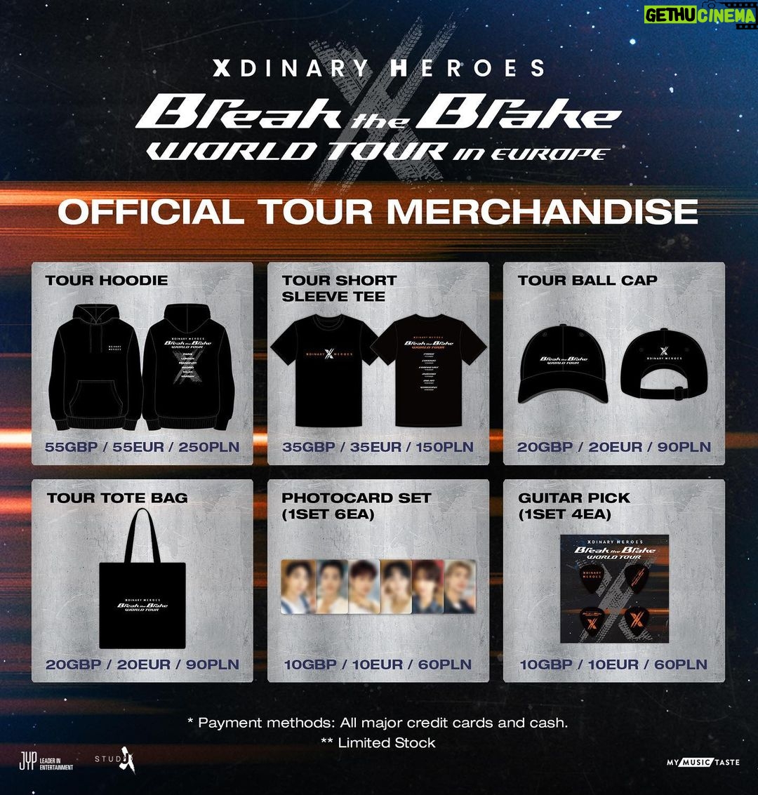 Jooyeon Instagram - ⠀ Xdinary Heroes World Tour in Europe 📢Official Tour Merchandise Information📢 #Villains! Check out our tour MD that’s about to drop in Europe🏎️ 🛍Official Tour MD is ONLY available at the venue on show days! Don’t forget to grab your tickets now!👇 🎟️mmt.fans/bw9Y #XdinaryHeroes #엑스디너리히어로즈 #BreaktheBrakeWorldTour #WE_ARE_ALL_HEROES