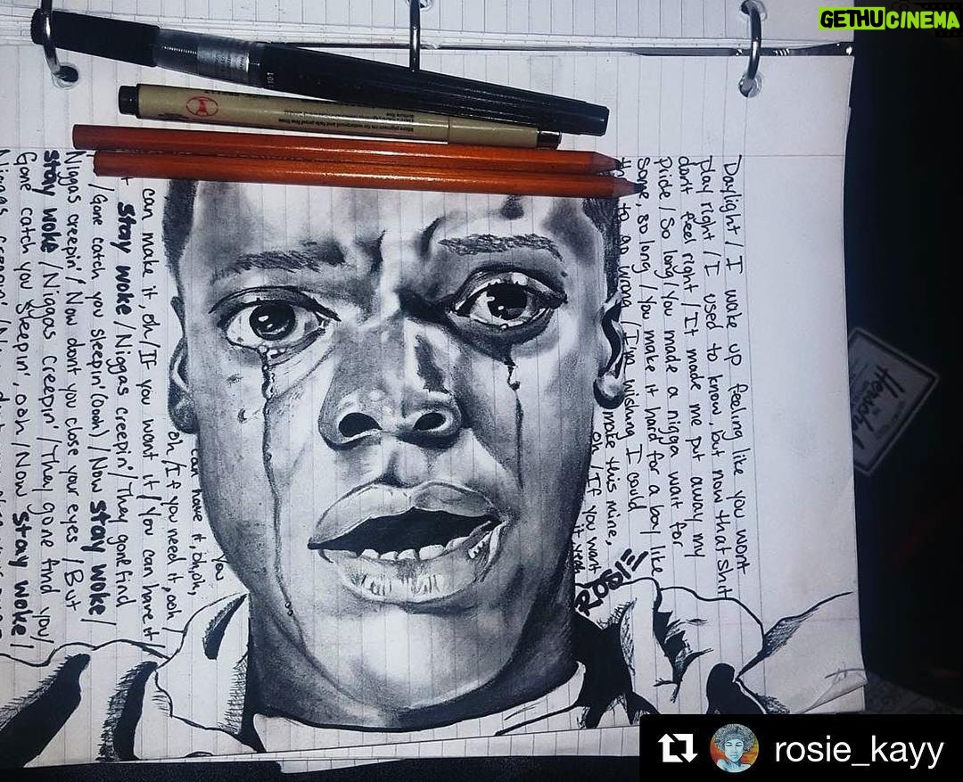 Jordan Peele Instagram - Crazy beautiful. Charcoal & ink.