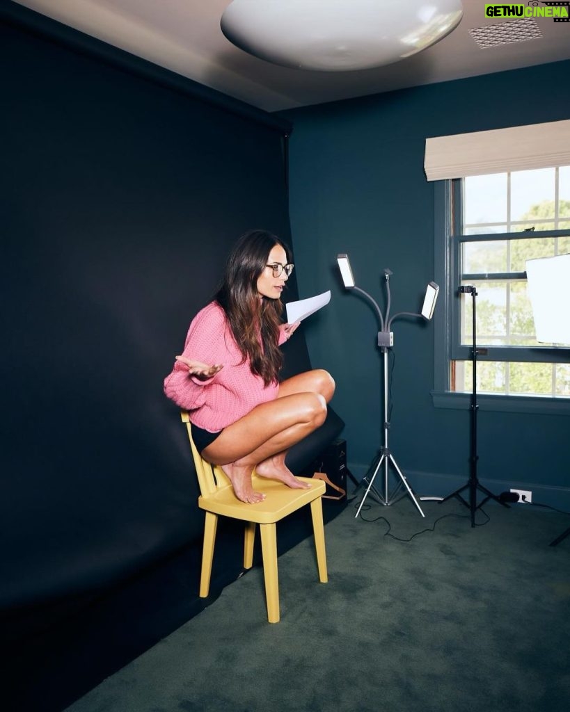 Jordana Brewster Instagram - My self tape room (I usually wear pants though)