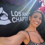 Jordin Sparks Instagram - I’m still floating from performing at the @recordingacademy LA Chapter Nominee Celebration. What a way to kick off the week! 🤍 See you Sunday, Grammys! ✨ Face: @kimoramulan Hair: @lovetaije Dress: @sherrihill via @khai_themannequin Los Angeles, California