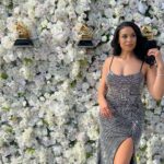 Jordin Sparks Instagram - I’m still floating from performing at the @recordingacademy LA Chapter Nominee Celebration. What a way to kick off the week! 🤍 See you Sunday, Grammys! ✨ Face: @kimoramulan Hair: @lovetaije Dress: @sherrihill via @khai_themannequin Los Angeles, California