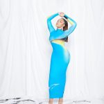 Jordyn Woods Instagram - Introducing the Rayne Dress 🩵 available now @woodsbyjordyn 😊 this fabric melts into your skin but snatches you up! Can’t wait for you to try it❄️