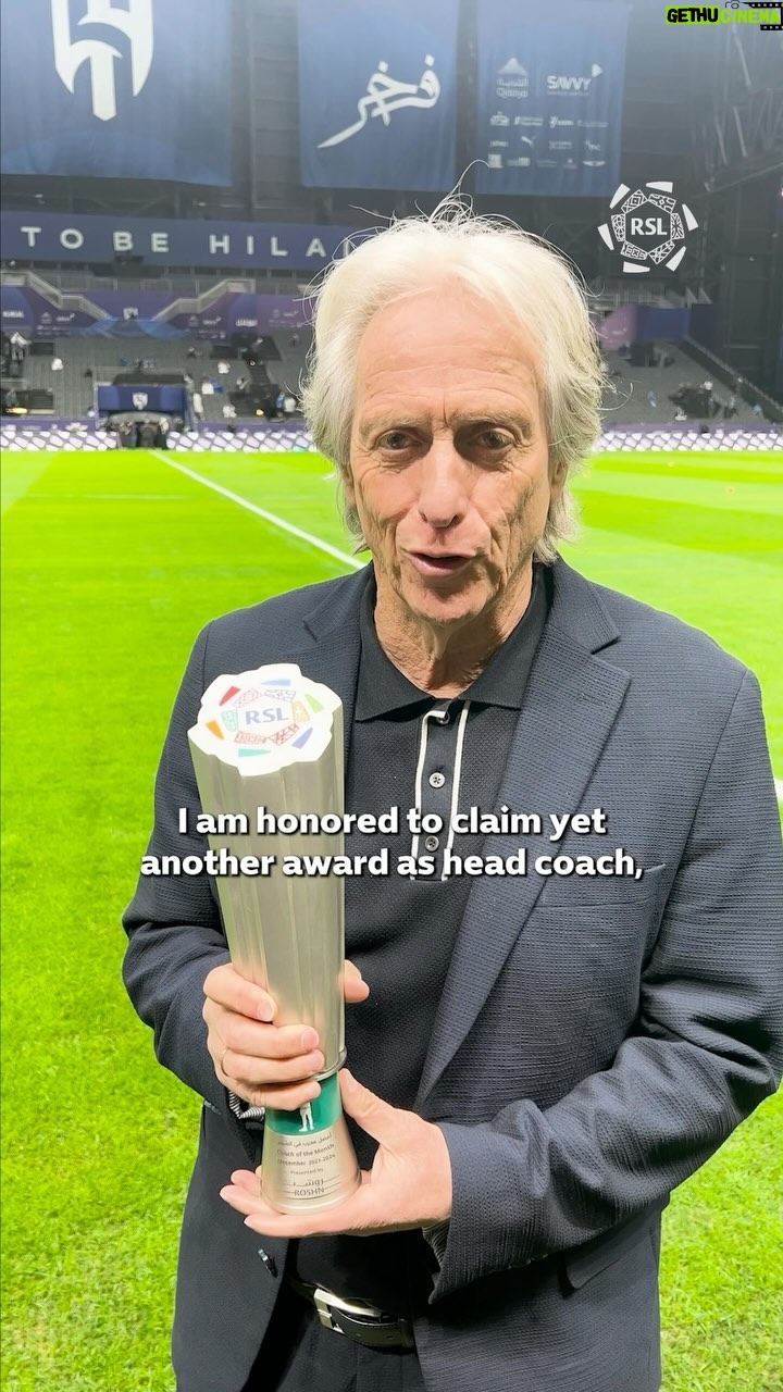 Jorge Jesus Instagram - @jorgejesus reacts to becoming the first manager in RSL history to win the Manager of the Month award three times in a row! 💪🏆 #yallaRSL