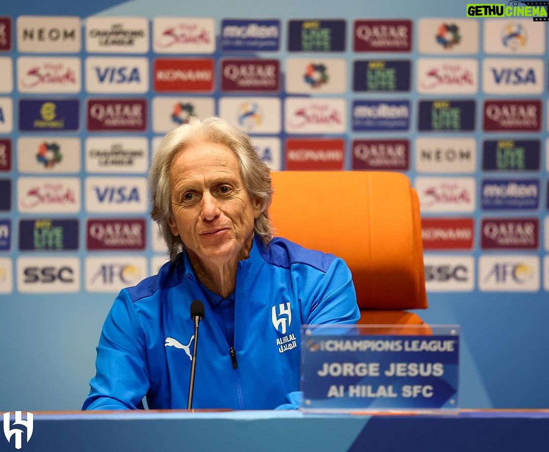 Jorge Jesus Instagram - Respeitamos o nosso Rival, estamos preparados para as dificuldades que o jogo possa ter e queremos ganhar a eliminatória e o jogo. We respect our rival, we are prepared for the difficulties the game may have and we want to win the tie and the game. @alhilal #alhilal Jeddah