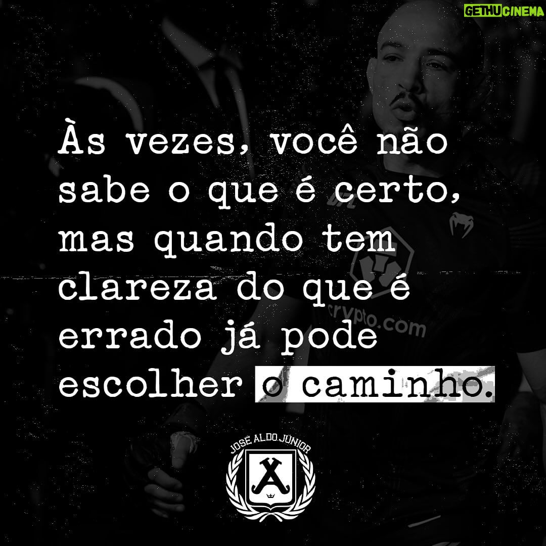 José Aldo Instagram - Tenha sempre conhecimento sobre você mesmo para ter a certeza de qual lugar você quer chegar, que seja só seu, individual...e deve ser inegociável de você para com você mesmo.