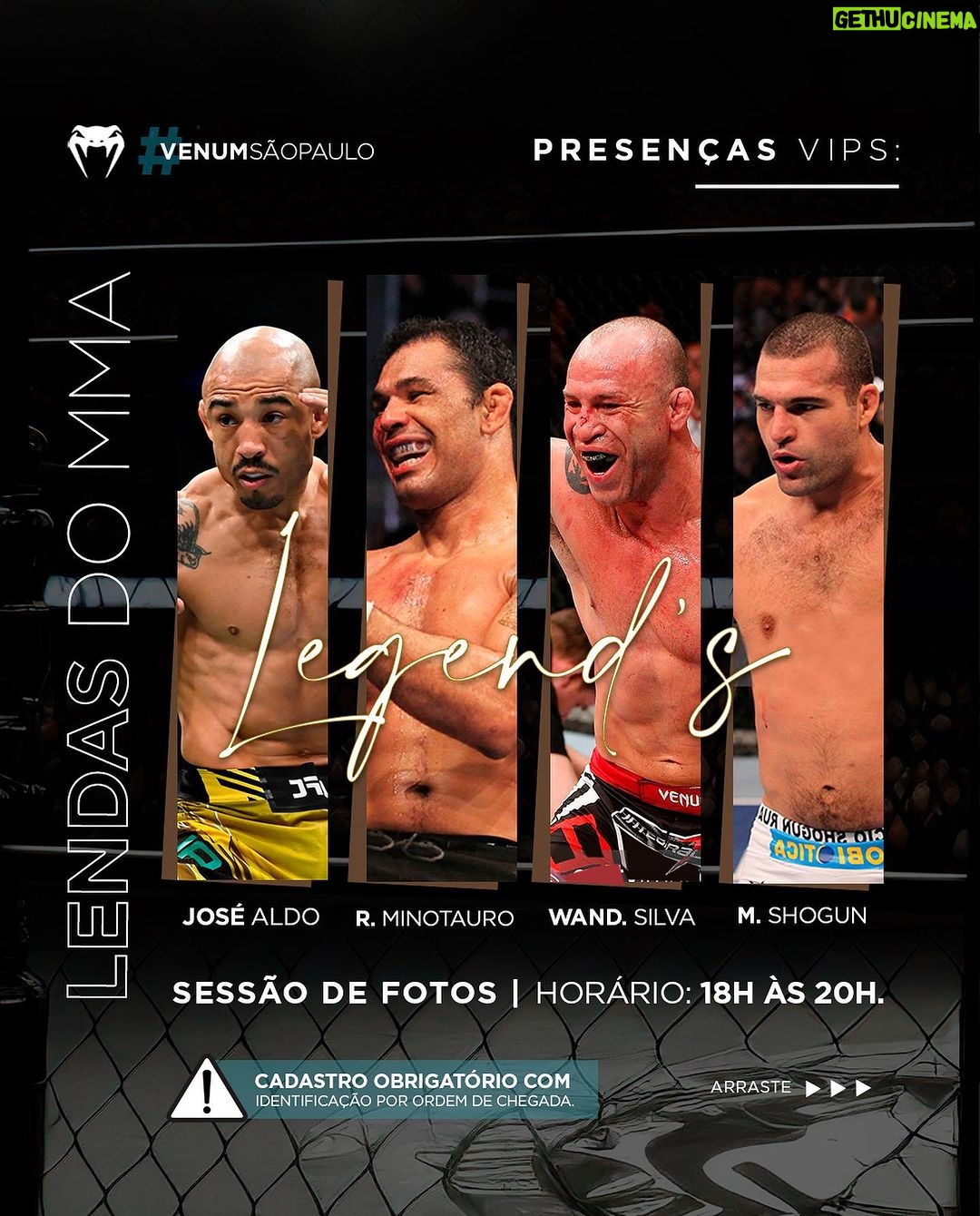 José Aldo Instagram - ESTÁ CHEGANDO A HORA CAMPEÕES: Inauguração da Big Store Venum em São Paulo! No dia primeiro de novembro, a partir das 9h, acontece a grande inauguração da Loja Venum em São Paulo. Trabalhamos muito para proporcionar aos nossos clientes a melhor experiência possível. Será um dia inesquecível! Para garantir a sua vaga no evento, ganhar 20% nas compras e ainda ter a chance de encontrar as lendas Wanderlei Silva, José Aldo, Rodrigo Minotauro e Maurício Shogun, é necessário fazer o cadastro no site mkt.venum.com.br! Nos vemos lá! 👊 #UseVenum A melhor opção para o seu treino! 👊🔥 #inauguracaobigstore #inauguracaolojafisica #lojavenumsp #ufc #itaimbibi #itaimsp São Paulo, Brazil