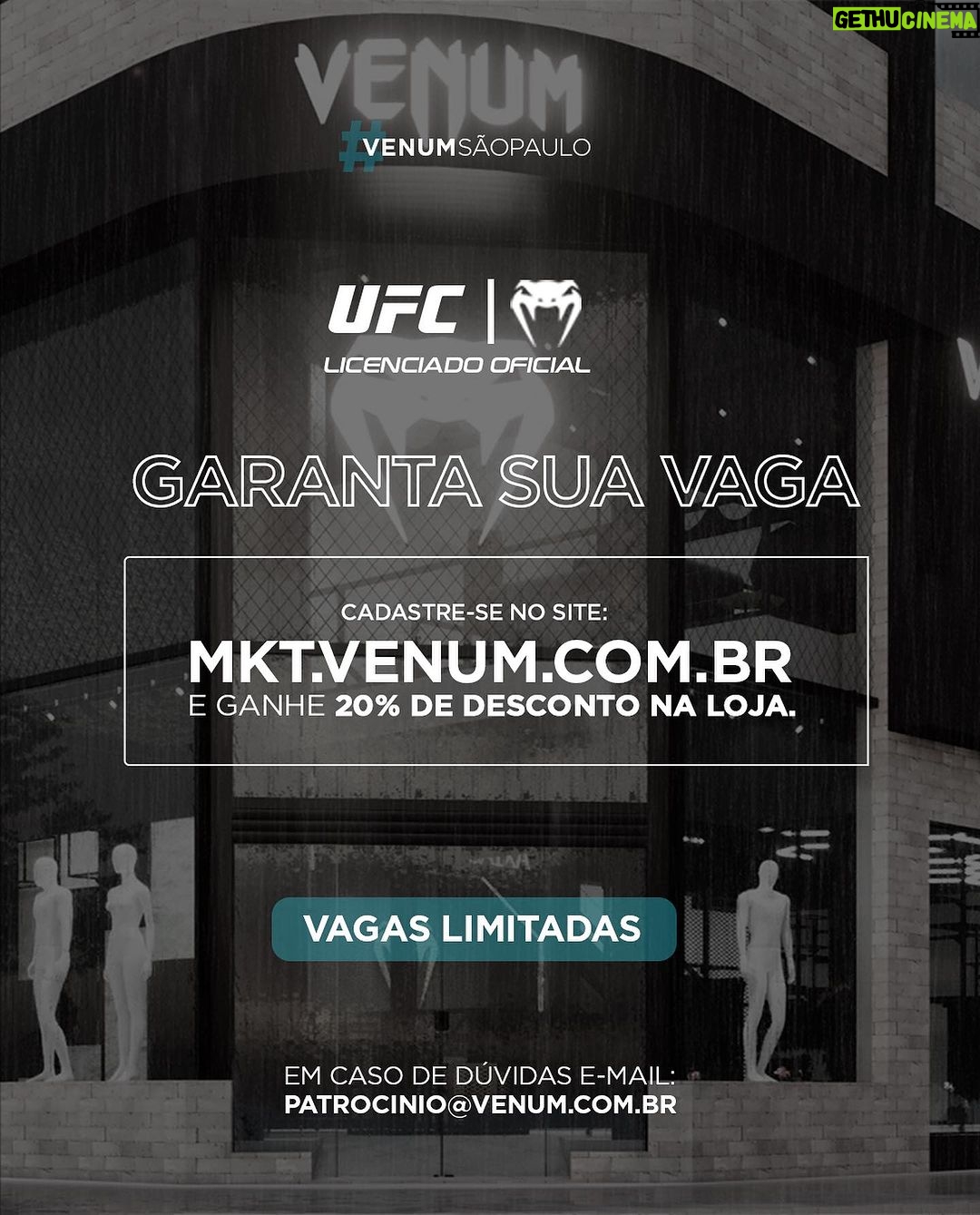 José Aldo Instagram - ESTÁ CHEGANDO A HORA CAMPEÕES: Inauguração da Big Store Venum em São Paulo! No dia primeiro de novembro, a partir das 9h, acontece a grande inauguração da Loja Venum em São Paulo. Trabalhamos muito para proporcionar aos nossos clientes a melhor experiência possível. Será um dia inesquecível! Para garantir a sua vaga no evento, ganhar 20% nas compras e ainda ter a chance de encontrar as lendas Wanderlei Silva, José Aldo, Rodrigo Minotauro e Maurício Shogun, é necessário fazer o cadastro no site mkt.venum.com.br! Nos vemos lá! 👊 #UseVenum A melhor opção para o seu treino! 👊🔥 #inauguracaobigstore #inauguracaolojafisica #lojavenumsp #ufc #itaimbibi #itaimsp São Paulo, Brazil