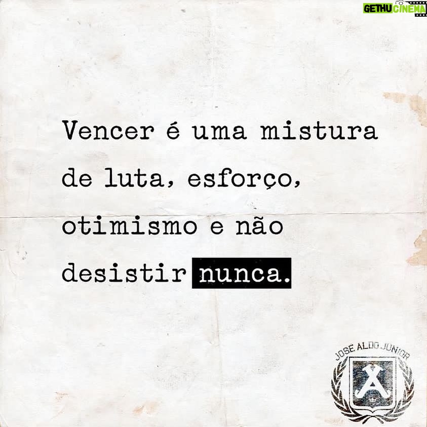 José Aldo Instagram - Conhecer seus limites e respeitá-los é essencial! Mas desistir, nunca! Oss.