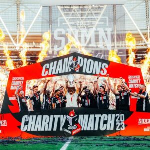Josh Bradley Instagram - Now the only Sidemen player that’s never scored in a charity match, but we raised £2.4 million for charity! 

Thank you everyone for allowing me and my friends to continue living in this crazy dream! 💙