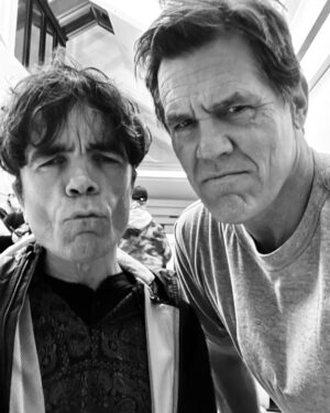 Josh Brolin Instagram - The wacky, emotional coming of age story that was born in my head then grew from the dense garden of @maconblair44 has now wrapped. Kudos to a stellar crew in my wife’s hometown of Atlanta, GA and, especially, the director @maxbarbakow and the ever so loyal and buzzing @legendary for suckling this infant into maturity. But most of all Peter. You are as grounded and talented as they come. Fuck you, brother. 🥺 @peterdinklage