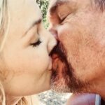 Josh Brolin Instagram - It's in moments like these that move me -- our foreground assaults of any backdrop. It could be us then or us now, the kisses that create us. They are all at once sexy and smart and more stripped down than I've ever known us to be. You're a force who demands the experience of deepening, and I thank my lucky stars that you chose me to want to share all this with. Fierce ain't for everyone. Most people want their cake and their icing left at the back door and they don't want you to knock too loud when you leave it. We are a more feral bunch. You can see it in our little girls, as they already embrace the dirt clod voices that are theirs and not the masquerading whispers of that weakest vocabulary word: etiquette. Kindness and the surety that every voice is unique and beautiful and worthy and has the capacity to sing becomes us. We sing. And we kiss. And I celebrate the pirate ship that is you. Love and foreverly. Happy Anniversary. ❤️❤️❤️❤️❤️❤️❤️ @kathrynbrolin