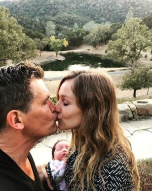 Josh Brolin Instagram - It's in moments like these that move me -- our foreground assaults of any backdrop. It could be us then or us now, the kisses that create us. They are all at once sexy and smart and more stripped down than I've ever known us to be. You're a force who demands the experience of deepening, and I thank my lucky stars that you chose me to want to share all this with. Fierce ain't for everyone. Most people want their cake and their icing left at the back door and they don't want you to knock too loud when you leave it. We are a more feral bunch. You can see it in our little girls, as they already embrace the dirt clod voices that are theirs and not the masquerading whispers of that weakest vocabulary word: etiquette. Kindness and the surety that every voice is unique and beautiful and worthy and has the capacity to sing becomes us. 
We sing. 
And we kiss. 
And I celebrate 
the pirate ship 
that is you. 
Love and foreverly. 
Happy Anniversary. 
❤️❤️❤️❤️❤️❤️❤️ 
@kathrynbrolin