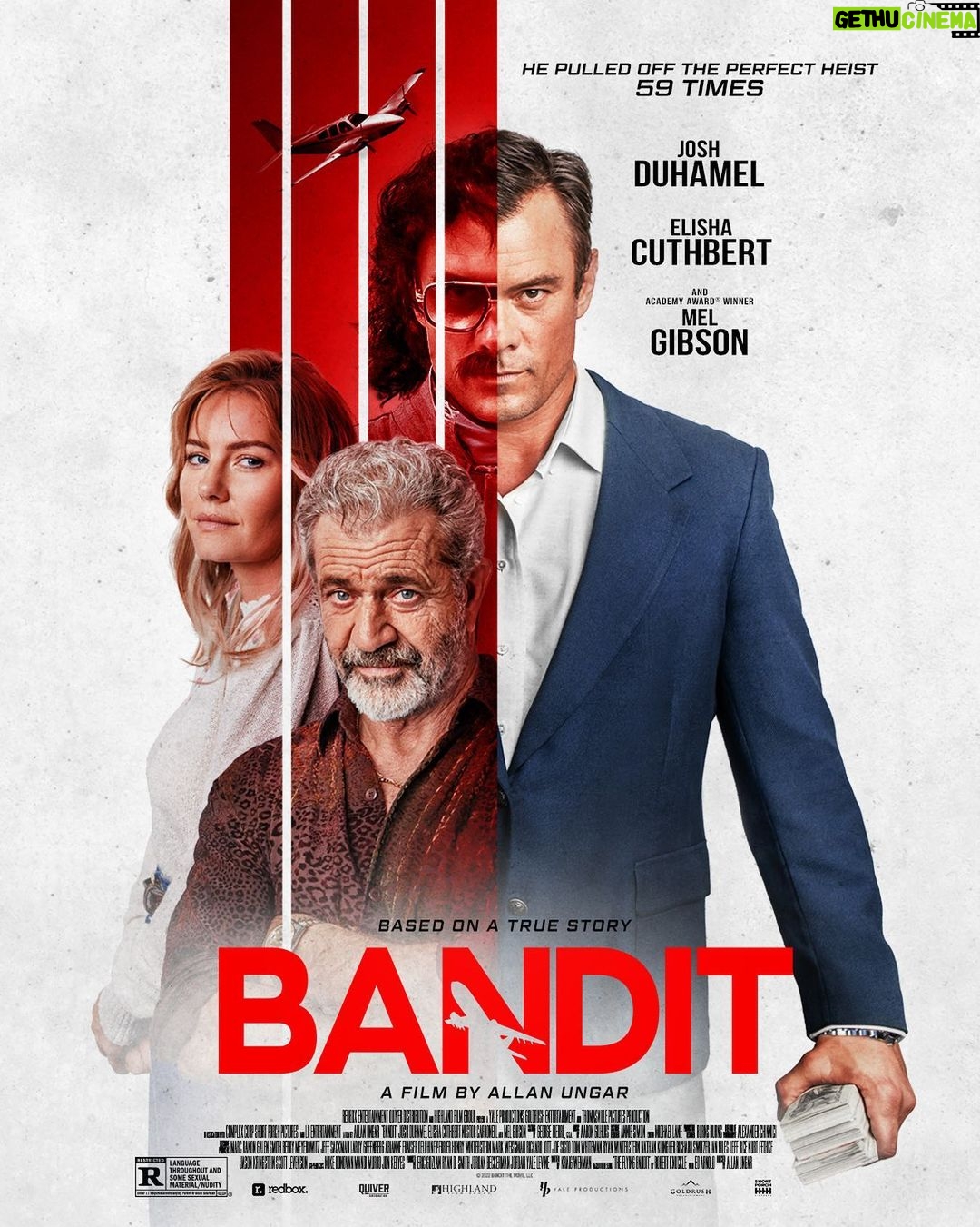 Josh Duhamel Instagram - Check it out- the poster and trailer for my new movie #BANDIT dropped today! I am so proud of this project and I had a blast working on it with @allanungar, @elishaphaneuf, and the rest of the cast and crew. Can’t wait for you all to see it on September 23rd! (Opening in select theaters + digital and on demand, full trailer on YouTube now)