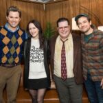 Josh Gad Instagram – Brosnahan on Broadway! #GutenbergBway 

📸: @triciambaron 

#andrewrannells #joshgad #rachelbrosnahan #marvelousmrsmaisel James Earl Jones Theatre