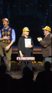 Josh Gad Instagram - Bud & Doug, while it can sting to have the historical accuracy of your bio-musical called into question, this one famous Broadway producer loves you. You’re both so much more than GUT! #GutenbergBway #hillaryclinton #broadway #musical #musicaltheatre #andrewrannells #joshgad James Earl Jones Theatre