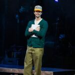 Josh Gad Instagram – Grant Gustin Guested at GUTENBERG! (Say that five times fast.) The @w4emusical star brought the house down at last night’s show 🍽️✨ #GutenbergBway 

📸: @triciambaron James Earl Jones Theatre