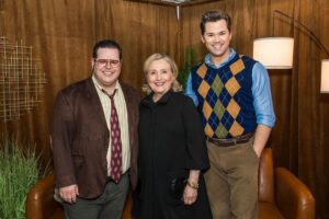 Josh Gad Instagram - Every night at the James Earl Jones theater, we eat dreams, but last night it’s fair to say our dreams ate us when we had the incredible and iconic @hillaryclinton join us onstage at @gutenbergbway as one of our final 7 producers. Thank you for making our dreams come true🙏🙏🙏 #6moreshows
