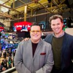 Josh Gad Instagram - Thank you @nyse for allowing @andrewrannells and I to close the market today. Gutenberg the man may not be proud because he’s dead, but @gutenbergbway sure is.