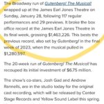 Josh Gad Instagram - HOLY COW!! Thank you all!!! RECORDS BROKEN… AGAIN! @gutenbergbway