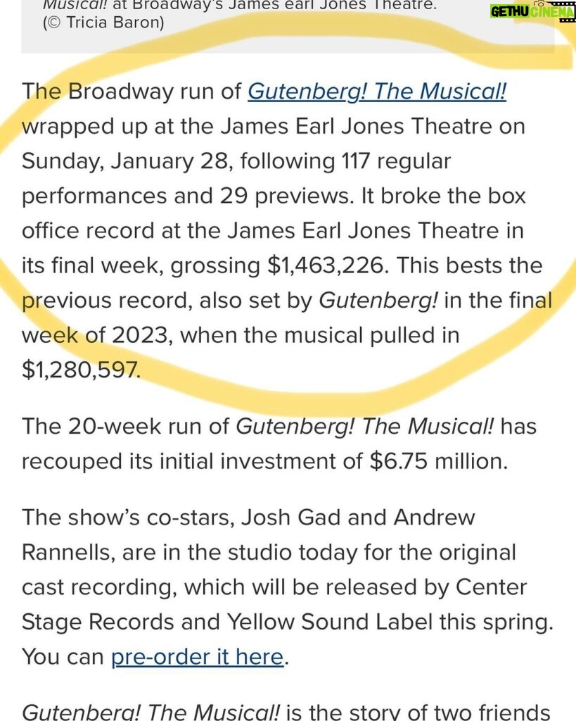 Josh Gad Instagram - HOLY COW!! Thank you all!!! RECORDS BROKEN… AGAIN! @gutenbergbway