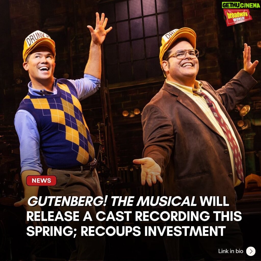 Josh Gad Instagram - There’s a ‘Schlimmer’ of hope for @gutenbergbway fans as an official Broadway cast recording has just been announced! Head over to the link in our bio to learn more.
