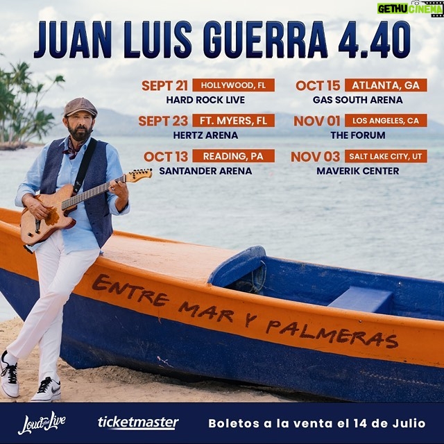 Juan Luis Guerra Instagram - Te regalo un otoño… ¡Nos vemos pronto USA! #EntreMaryPalmerasTour @loudliveentertainment