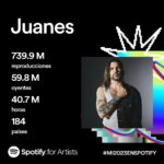 Juanes Instagram - Gracias a todos los fans alrededor del mundo por seguirle dando vida a mis canciones y cada vez más crecer la audiencia. Los veo en mis conciertos♥️