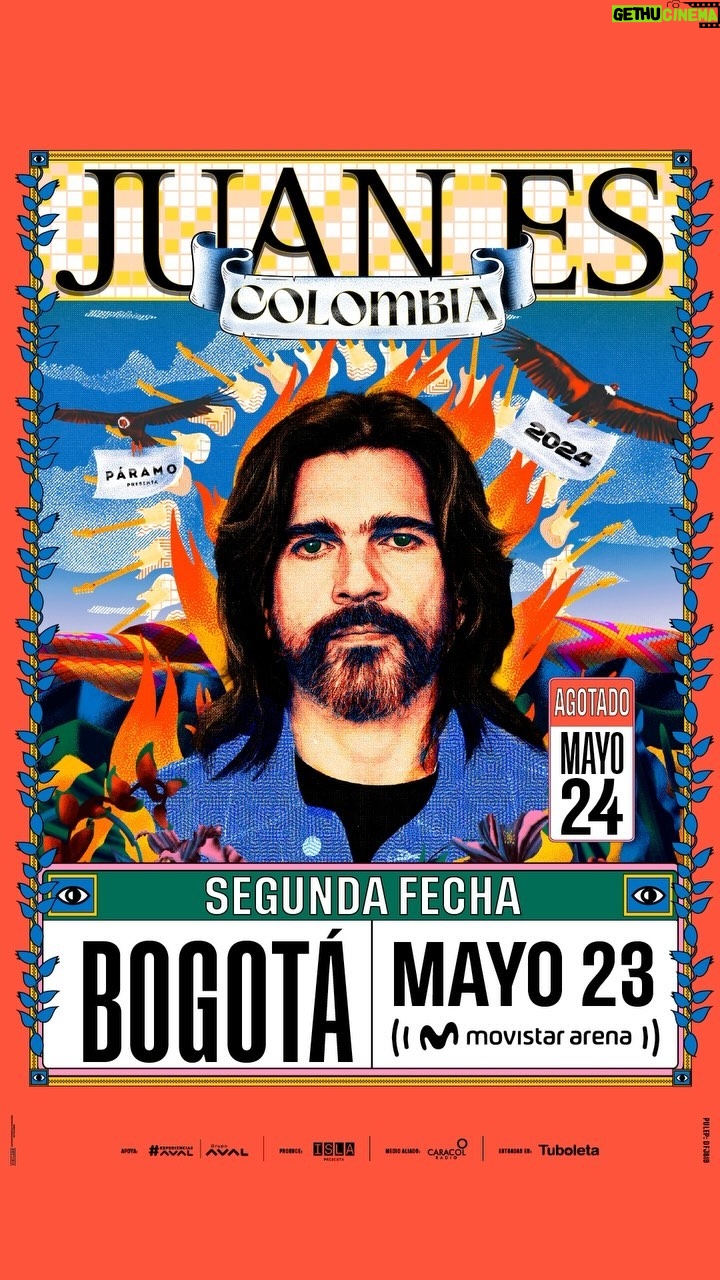 Juanes - 38.7K Likes - SOLD OUT BOGOTÁ 🙏🏼 GRACIAS !!!🔥🇨🇴 y lo mejor de todo, nos vamos con SEGUNDA FECHA en el Movistar Arena el 23 de mayo!!
Boletas disponibles | lunes, 15 de enero