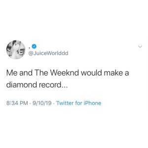 Juice WRLD Instagram - The party never ends. 999 XO. Smile is out now #lljw🕊