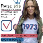 Julia Louis-Dreyfus Instagram - You're going to want to join this! Thousands of us together are going to get out the vote AND raise funds for women in need of access to abortion services -- all at the same time! Come join me & @RedWineBlueUSA this Thursday to learn how. RSVP in my link in bio. (Also, thanks to @shopsocialgoods for the shirt!)