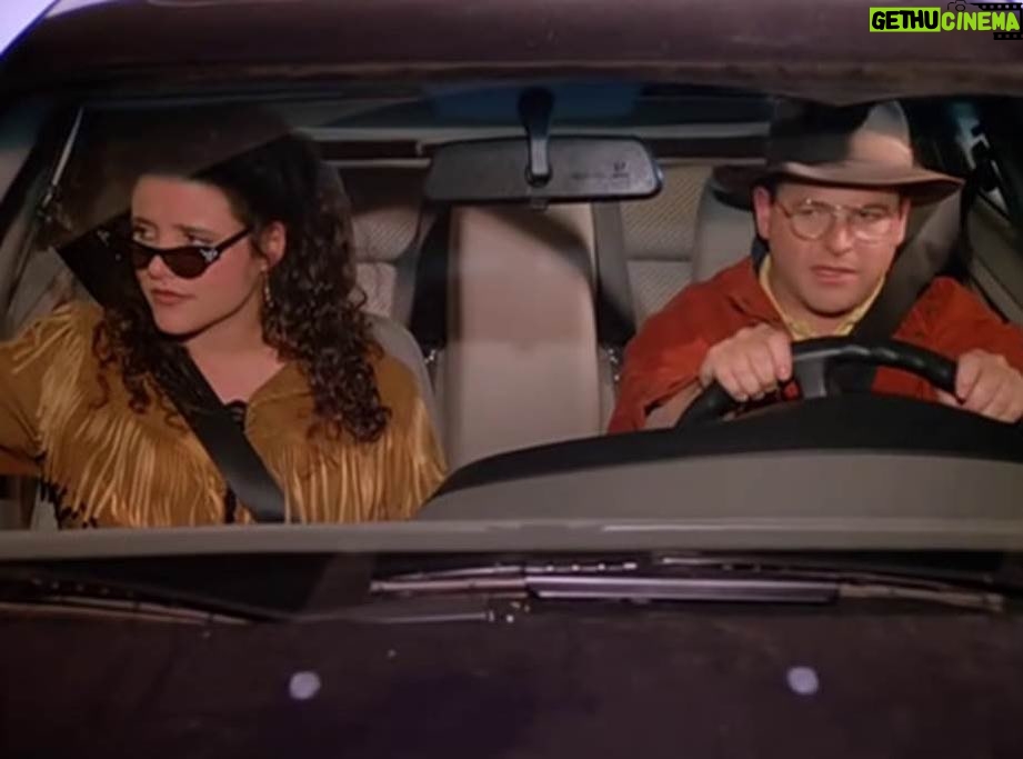 Julia Louis-Dreyfus Instagram - Buckle up, y’all. This is going to be a fun(ny) ride. @JAlexander1959, #LarryDavid and I will see you in 3 hours! Join us at the link in bio. (Yes, I still have this jacket and it’s still so good.)