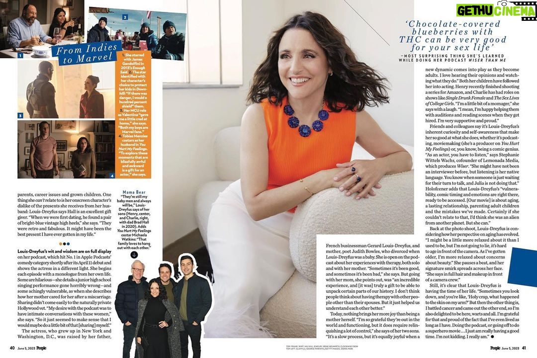 Julia Louis-Dreyfus Instagram - Massive thanks to @people for this happy cover. Photo @cliffwatts Story @clarissanyc1 Publicist @lindsayk927 Styling @kevinmichaelericson Tailor @s.rothan Makeup @karenkawahara Hair @matthewmonzon Nails @ashlie_johnson