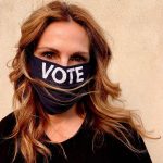 Julia Roberts Instagram - Yep, 💙 VOTE ♥️ #weareinthistogether #wearamask #getyourjush #earlyvoting #whenweallvote