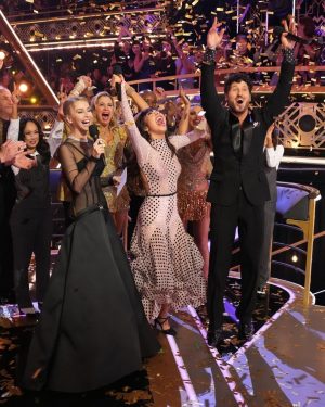 Julianne Hough Instagram - And just like that… Season 32 has come to an end 🤍 Congratulations to our new ballroom champs, @_xochitl.gomez and @valentin! 🪩🌟

To all of the finalists this season – you should be so proud of how far you’ve come and what you accomplished! A major congratulations for all you’ve done inside and outside of the ballroom over these last several weeks. Your ability to push yourself beyond your comfort zone and into a new phase of self-growth has been remarkable to watch. I feel truly honored to know every one of you and to have been on this journey with you this season! Thank you for letting me in on this wild ride. Welcome to our forever-evolving DWTS family, and cheers to Season 32 and many more to come! 🪩🤍