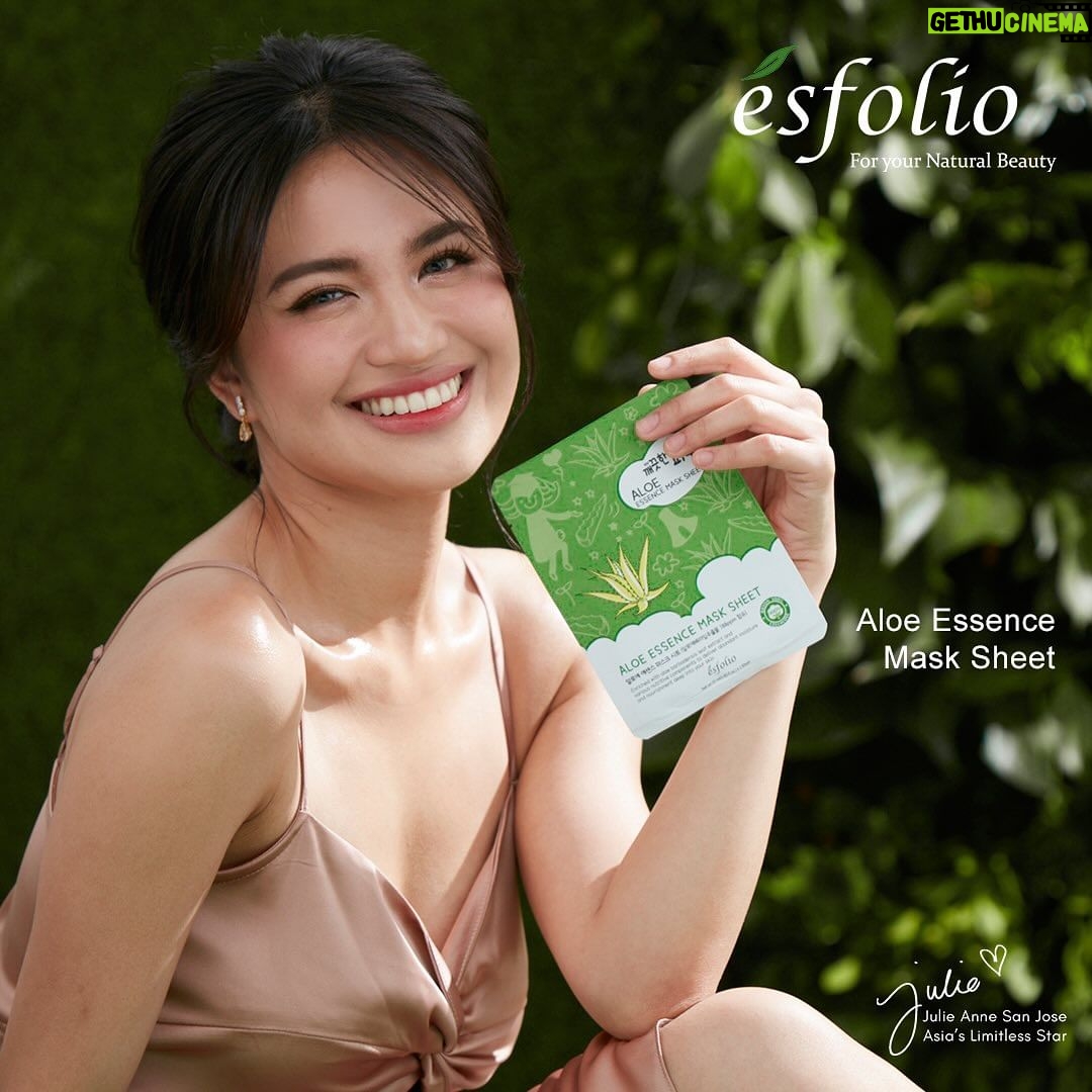 Julie Anne San Jose Instagram - I’m so thankful for this Aloe Vera Mask Sheet from @esfoliophilippines! It’s helped calm my sensitive skin. I’m so happy to have something that keeps my skin healthy and happy! 💚 Shop Here 🤍 Shopee: https://bit.ly/AloeVeraMaskSheetShopee Lazada: https://bit.ly/AloeVeraMaskSheetLazada TikTok: https://bit.ly/EsfolioPhilippinesTiktok #AloeMaskSheet #esfoliophilippines #koreanskincare #masksheet